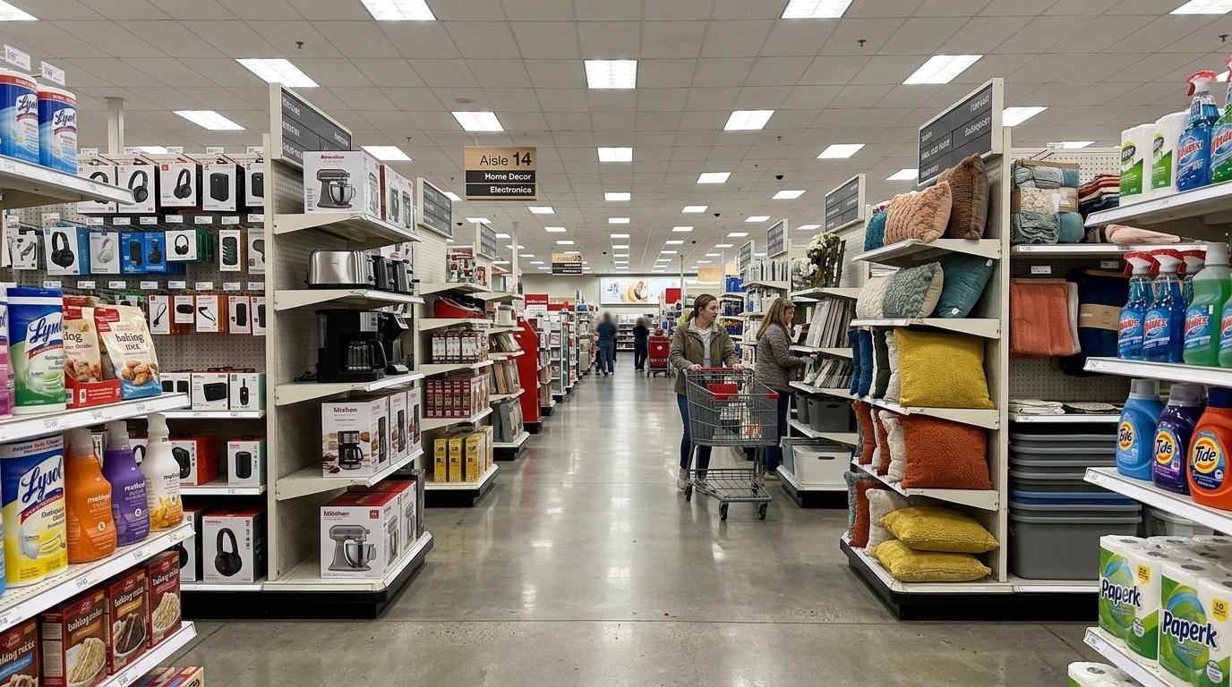 General merchandise outlet — home essentials, snacks, variety goods